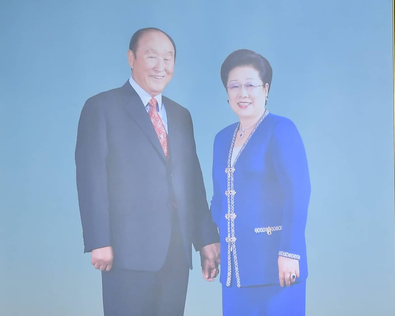 文鮮明（左）、韓鶴子