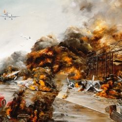 ロシア艦隊の旗艦スワロフめがけ<br />戦艦三笠の主砲が一斉に火を噴く！<br />
