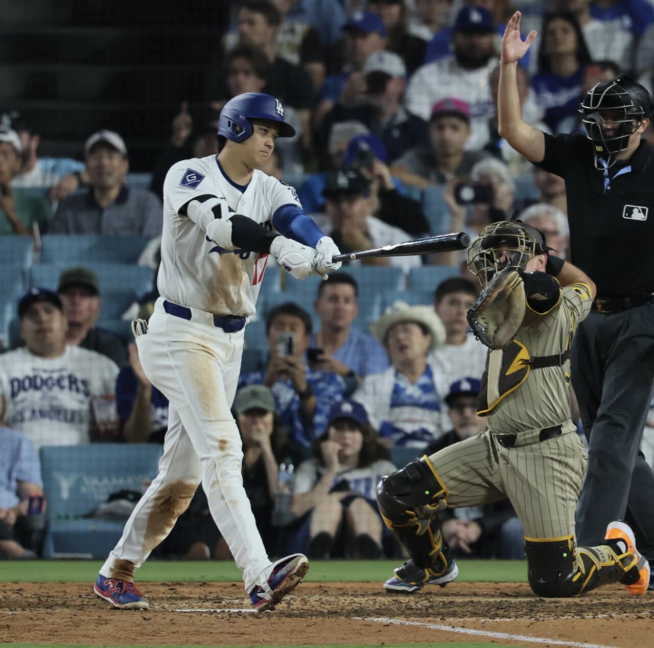 ドジャース大谷翔平、パドレス戦で3打数無安打…チームは逃げ切り同率首位に浮上